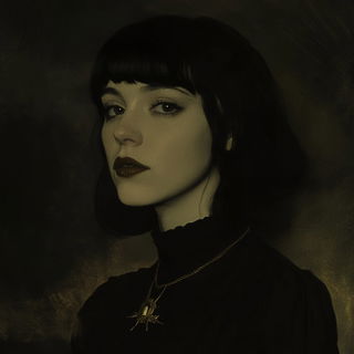 Folklorivet style, Midjourney V6.1: photographic portrait of female protagonist