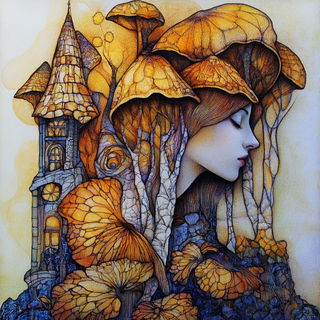 Chromabloom style, Midjourney V6.1: retro fairy-tale illustration