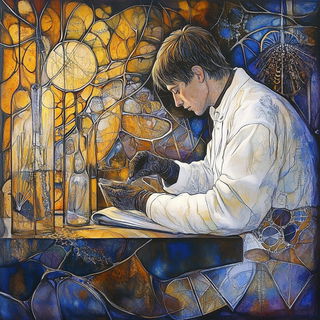 Chromabloom style, Midjourney V6.1: editorial illustration for popular scientific magazine cover