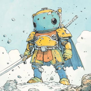Radial Circuitry style, Midjourney V6.1: concept art character design of retropunk steam knight