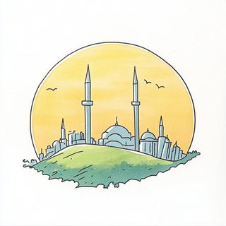 Radial Circuitry style, Midjourney V6.1: bold minimalist logo design for Istanbul city municipal services