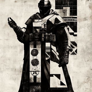 Doodlebop style, Midjourney V6.1: concept art character design of retropunk steam knight