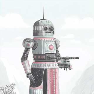 Cobalt Void Architecture style, Midjourney V6.1: concept art character design of retropunk steam knight