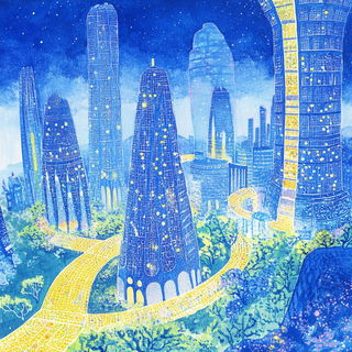 Mycelial Skyfoundry style, Midjourney V6.1: megacity with futuristic bioarchitecture