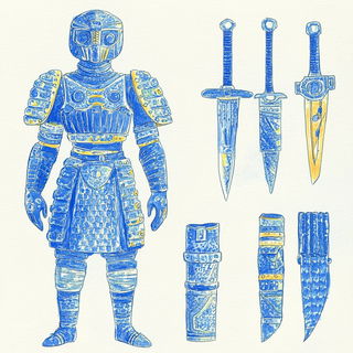Mycelial Skyfoundry style, Midjourney V6.1: concept art character design of retropunk steam knight