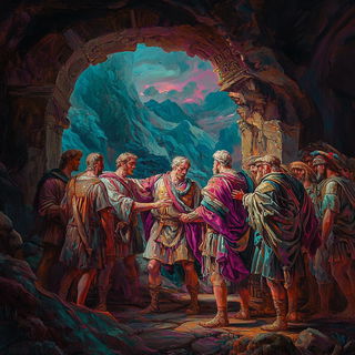 Fluoromosaic style, Midjourney V6.1: classical 18th-century oil painting