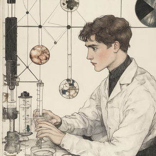 Electrodamask style, Midjourney V6.1: editorial illustration for popular scientific magazine cover