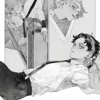 Electrodamask style, Midjourney V6.1: black-and-white manga comic strip
