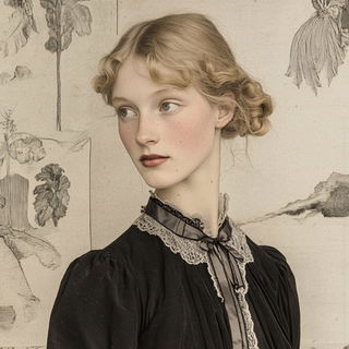 Electrodamask style, Midjourney V6.1: photographic portrait of female protagonist