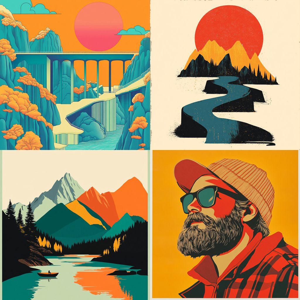 Aaron James Draplin style, Midjourney V6.1, render 1 of 4