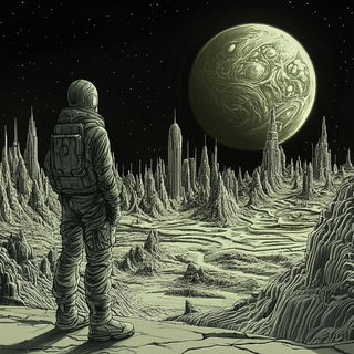 Bokehmarsh style, Midjourney V6.1: cinematic shot from sci-fi movie