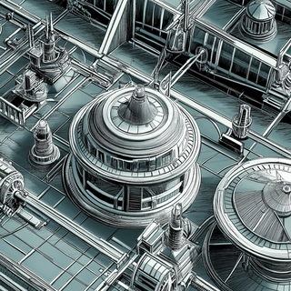 Bokehmarsh style, Midjourney V6.1: technical infrastructure blueprint schematics