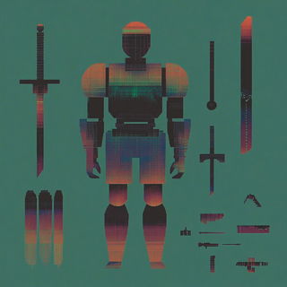 Carousel Cels style, Midjourney V6.1: concept art character design of retropunk steam knight