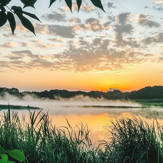 Telecranial Cinema style, Midjourney V6.1: realistic landscape photograph of quiet dawn