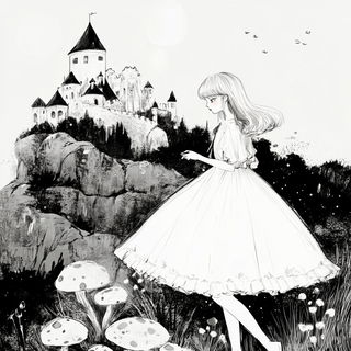 Tealcliff Gigantism style, Midjourney V6.1: retro fairy-tale illustration