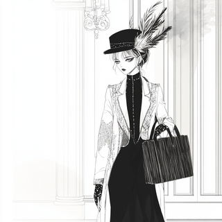 Tealcliff Gigantism style, Midjourney V6.1: haute-couture fashion outfit
