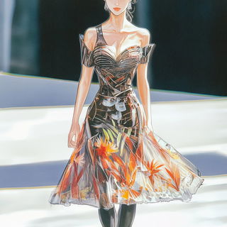 Archipuppetry style, Midjourney V6.1: haute-couture fashion outfit