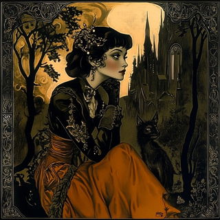 Mistral Concrete style, Midjourney V6.1: retro fairy-tale illustration