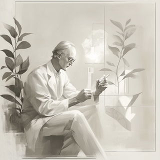 Ribbed Spine Bindery style, Midjourney V6.1: editorial illustration for popular scientific magazine cover