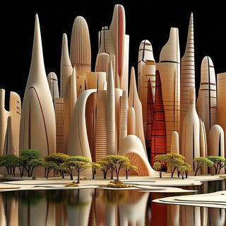 Fujiroto style, Midjourney V6.1: megacity with futuristic bioarchitecture