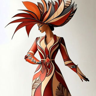 Fujiroto style, Midjourney V6.1: haute-couture fashion outfit