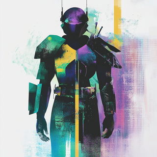 Azure Shoka style, Midjourney V6.1: concept art character design of retropunk steam knight