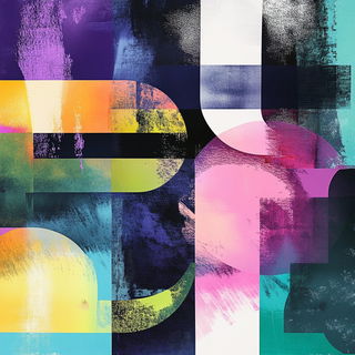 Azure Shoka style, Midjourney V6.1: typographic composition with large letters