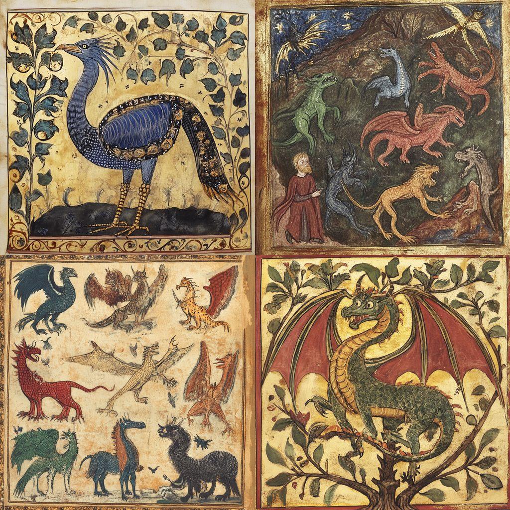 Aberdeen Bestiary style, Midjourney V6.1, render 1 of 4