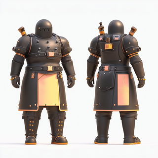 Mortisewater style, Midjourney V6.1: concept art character design of retropunk steam knight