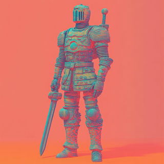 Fluorite Rack Couture style, Midjourney V6.1: concept art character design of retropunk steam knight