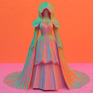 Fluorite Rack Couture style, Midjourney V6.1: haute-couture fashion outfit
