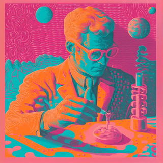 Fluorite Rack Couture style, Midjourney V6.1: editorial illustration for popular scientific magazine cover