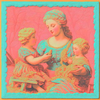 Fluorite Rack Couture style, Midjourney V6.1: classical 18th-century oil painting