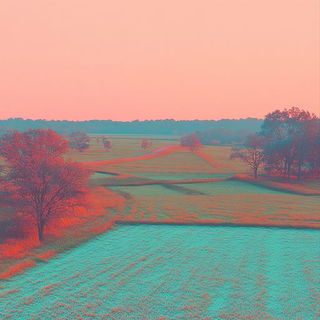 Fluorite Rack Couture style, Midjourney V6.1: realistic landscape photograph of quiet dawn