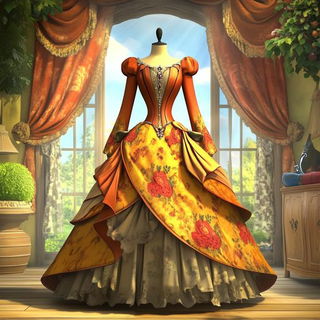 Roseglass Storycraft style, Midjourney V6.1: haute-couture fashion outfit