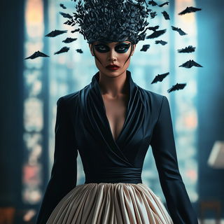 Grainlock style, Midjourney V6.1: haute-couture fashion outfit