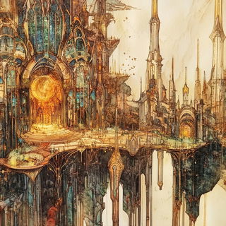Riftigraphy style, Midjourney V6.1: megacity with futuristic bioarchitecture