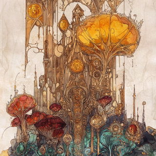 Riftigraphy style, Midjourney V6.1: retro fairy-tale illustration