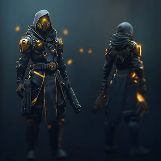 Brumafilm style, Midjourney V6.1: concept art character design of retropunk steam knight