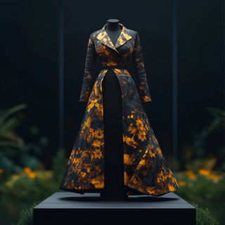 Brumafilm style, Midjourney V6.1: haute-couture fashion outfit