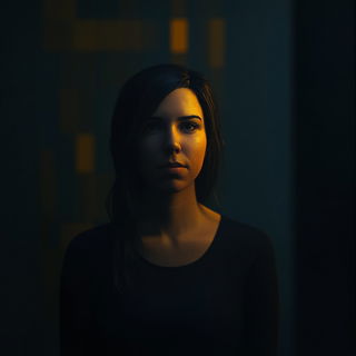 Brumafilm style, Midjourney V6.1: photographic portrait of female protagonist