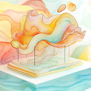 Tanglechromia style, Midjourney V6.1: abstract 3D render