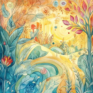 Tanglechromia style, Midjourney V6.1: traditional folk art