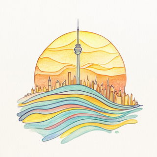 Tanglechromia style, Midjourney V6.1: bold minimalist logo design for Istanbul city municipal services