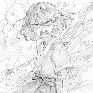 Tanglechromia style, Midjourney V6.1: black-and-white manga comic strip