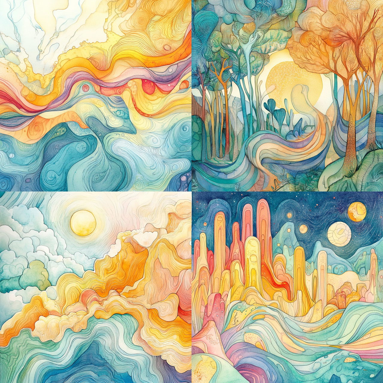 Tanglechromia style, Midjourney V6.1, render 1 of 4