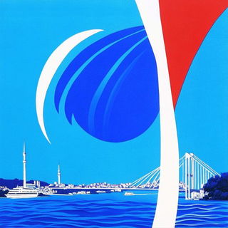 Tropicurrent style, Midjourney V6.1: bold minimalist logo design for Istanbul city municipal services