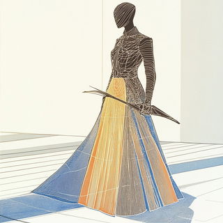 Sunsetkai style, Midjourney V6.1: haute-couture fashion outfit