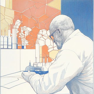 Sunsetkai style, Midjourney V6.1: editorial illustration for popular scientific magazine cover