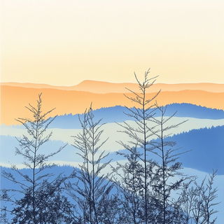 Sunsetkai style, Midjourney V6.1: realistic landscape photograph of quiet dawn